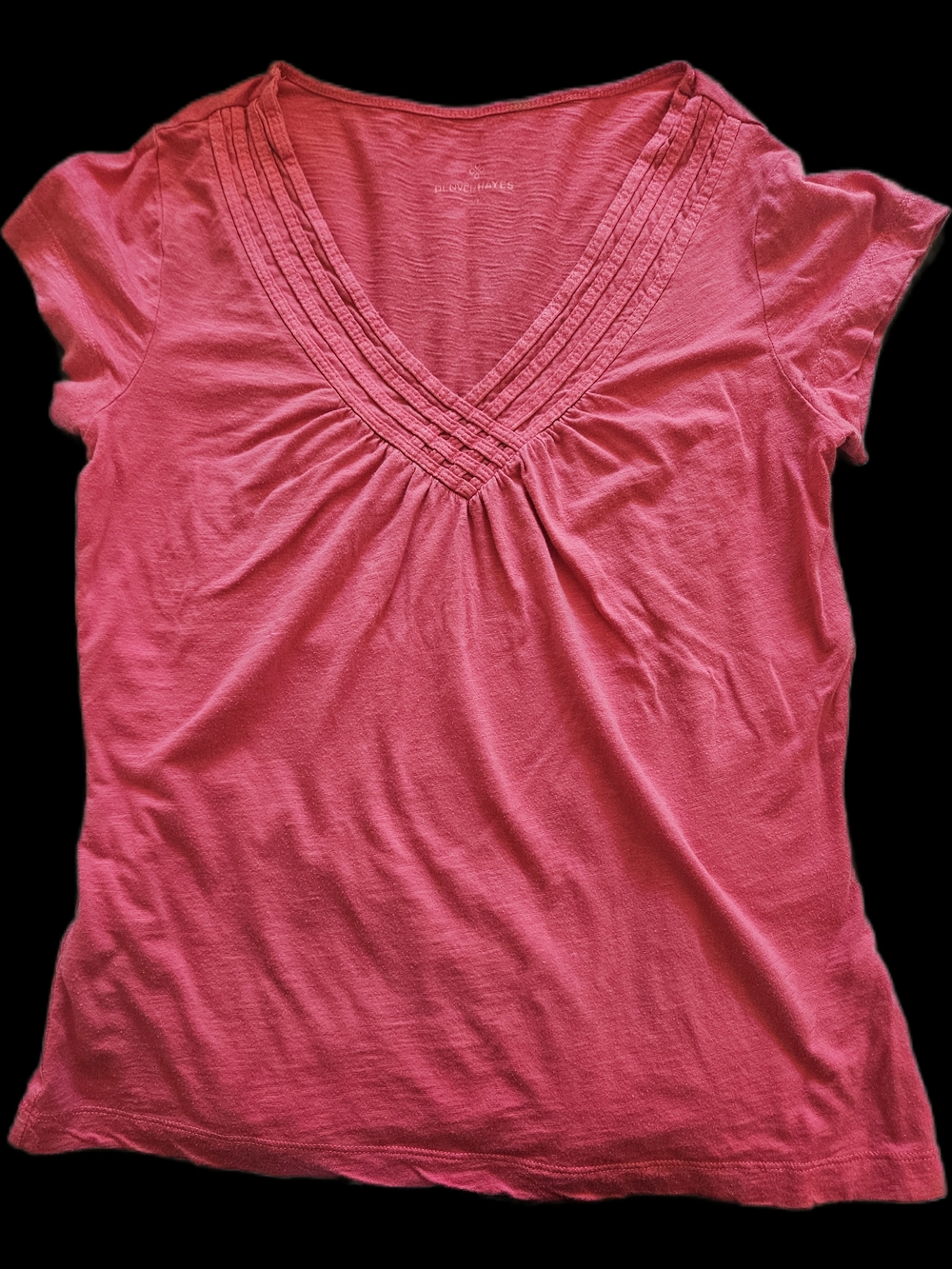 Women's V-Neck Short Sleeve Top in Pink